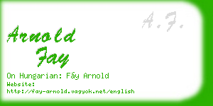 arnold fay business card